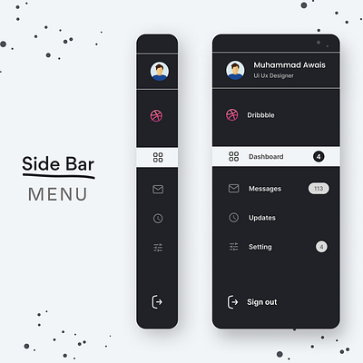 Side Bar design | Website Dashboard