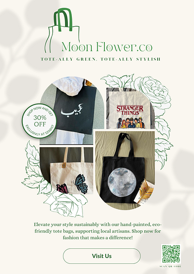 Flyer for Eco Friendly Tote Bag brand identity branding digital flyer graphic design illustration marketing