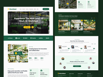 Modern Co-Working Space Web Design 360 design co working space design inspiration digital design ergonomic design interactive design modern office office design office layout responsive design ui ui design uiux design user experience ux design web design web ui workspace design