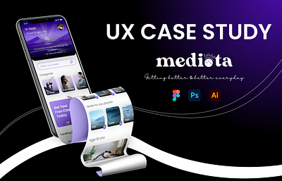 Mediota- UX Case Study adobe app brand design case study clinic color design figma health healthcare illustrator logo mental mental health peace photoshop typography ui uiux ux research