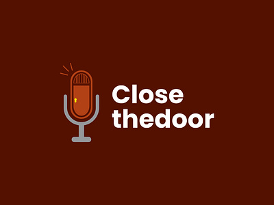 Closethedoor - Podcast Logo artwork branding design door door logo freelance graphic design identity illustration logo logo design mic logo microphone minimalist modern pictorial podcast podcast logo redesign vector