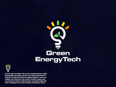 Green Energy Tech GE Letter With Bulb Logo Symbol branding creative design graphic design letter ge logo logo designs logos modern logo tech logo vector