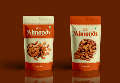 Almonds Pouch Packaging Design almonds pouch design nut pouch design nuts packet design package design packaging packaging design pouch design pouch packaging design product design product label