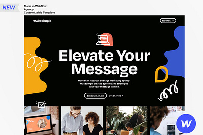 MakeSimple Agency Webflow Template marketing landing page marketing webflow marketing website scribble landing page squarespace website template wix