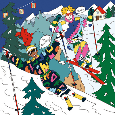 At a ski resort Illustration acticity artwork character drawing graphic design illustration korean outdoor ski snow sports winter