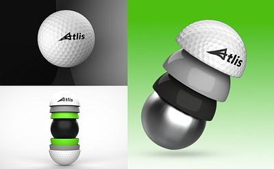 Golf ball 3d Modelling and Texturing 3d 3dart ball banner blender brand branding golf infographic logo modelling nomandg