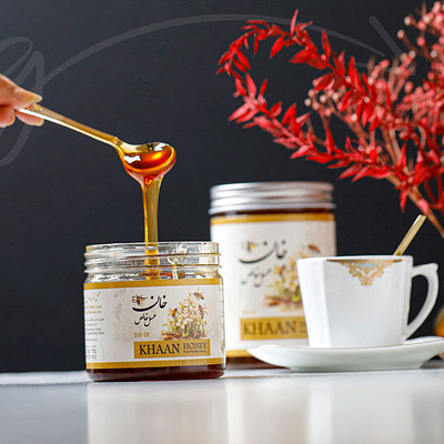 Custom Label Design for Honey Khan branding graphic design identit labell logo design branding package design packaging zarifgraphic