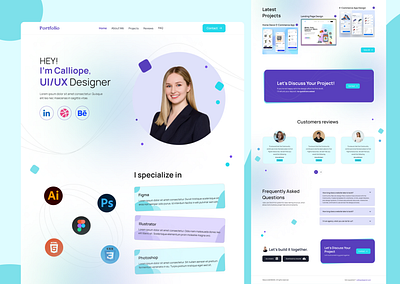 Portfolio Landing Page branding figma gradient design landing page trending ui uiux design uiux designer ux website design