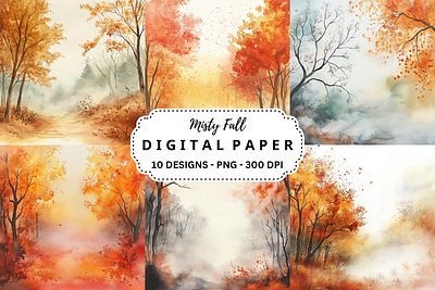 Watercolor Misty Fall Background tumbler wrap