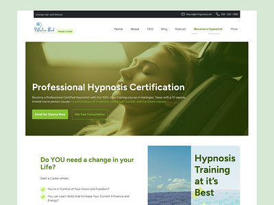 Hypnosis Course design landing page ui uiux web