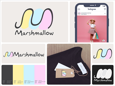 Marshmallow, kids' cloth identity design branding cloth design graphic design identitydesign illustration kids logodesign marshmallow typography vector