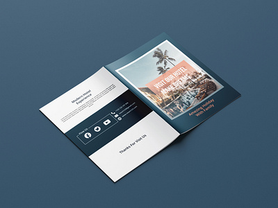 Resort A4 page brochure design branding clean colorfull creative design flat graphic design illustration