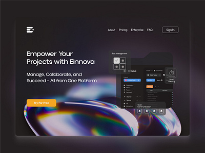 Einnova - All In One Project management - Website design graphic design landing page project management prototyping saas saas website ui user interface ux website website design