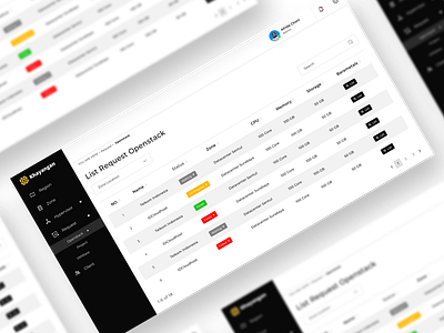 Khayangan.id admin black dashboard item items list product table ui ux web white yellow