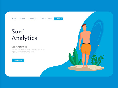 surfing boy illustration design branding clean colorfull creative design flat graphic design illustration ui