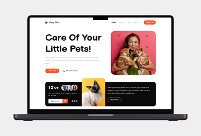 Happy Paws - Pet Care Website design landing page pet ui ux website