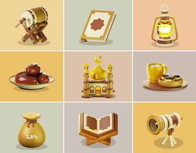 Ramadan 3D Assets 3d blender eid islamic kareem mubarak muslim ramadan ramadan mubarak