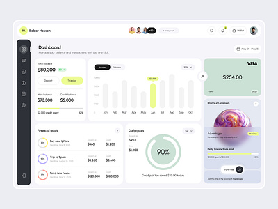 Financial Dashboard UI bank ui bank ux banking ui branding dashbaord ux dashboard dashboard ui finance finance ui logo ui ux