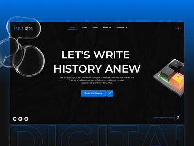 Digital agency landing page design agency digital hero sreen home landing page ui ux webdesign