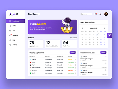 JobUP dashboard design hiring dashboard ui ux