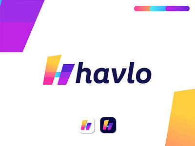 Modern colorful h letter logo design blockchain brandbook branding coding color design graphic design illustration logo