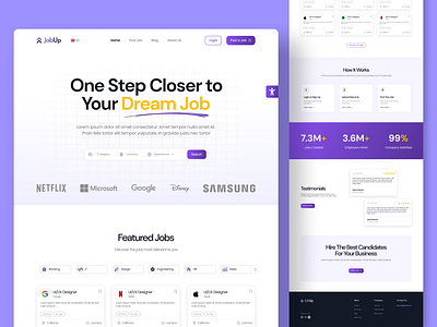 JObUp hiring tool design homepage design ui ux