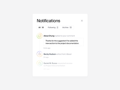 Notification List agile and never miss a beat! business dashboard notification notion planning ui