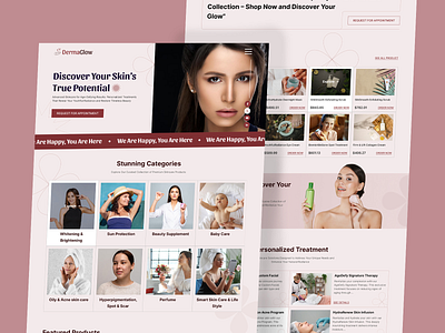 Dermatology Website UI/UX Design dermatologist dermatology dermatology website modern design skin care trendy design ui ux website design