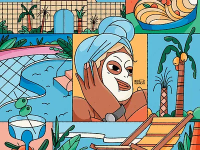 SPA DAY art illustration design artists creative girl graphics illustration relax spa