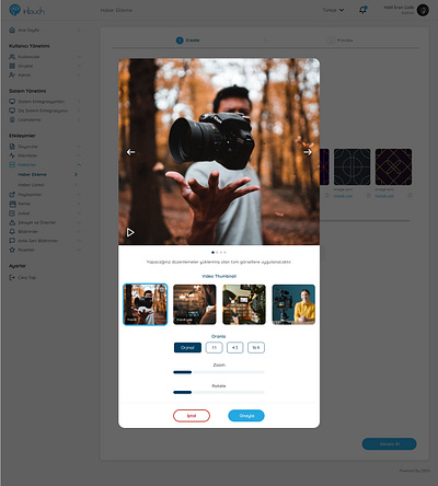 Panel content management screens dashboard image upload ui ux