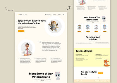 Cat care interface design graphic design ui