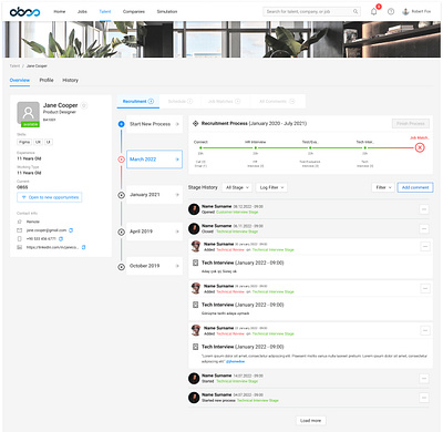 HR platform / process intera interaction design ux uı