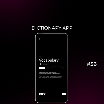 Daily UI Day-56/100:Dictionary App dailyui day 56 design designchallenge designing ui uiuxdesign ux