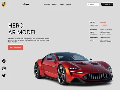 🚗 Landing Page Design for the Car Model car concept design design designinspiration ecommerce figma graphic design hero hero section inspiration luxurycars productdesign responsivedesign super car ui uidesign uiux userexperience uxdesign webdesign