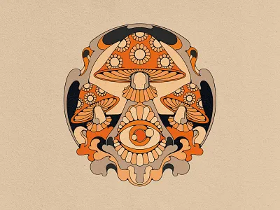 Mushroom Logo magic mushroom 3 boho