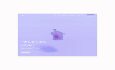 CUMO | Real estate landing page 3d animation figma hero house landing page motion graphics real estate section ui ux