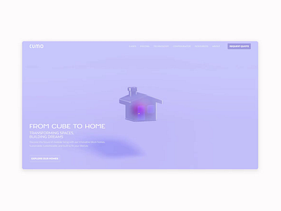 CUMO | Real estate landing page 3d animation figma hero house landing page motion graphics real estate section ui ux