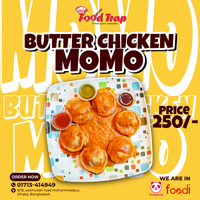 Butter Chicken Momo Template Design app branding design graphic design illustration logo typography ui ux vector