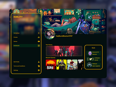 Design Challenge 005: Gaming Profile Page branding dailydesignchallenge design openforwork ui ux webdesign