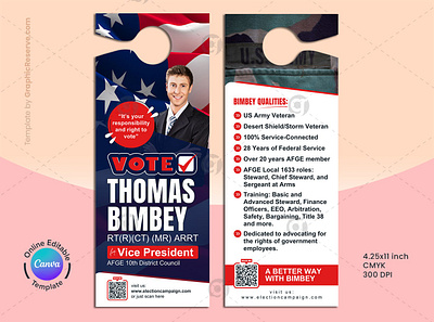 Election Campaign Door Hanger Canva Template canva door hanger design election door hanger political political candidate door hanger political canva door hanger political door hanger political reelection door hanger