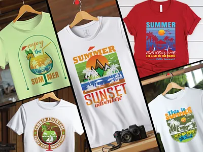 Summer Vibes & Beach Adventure Vector T-shirt Design 3d animation branding creative design design graphic design illustration logo motion graphics summer outdoor summer tshirt design summer vector design summer vibes tshirt tshirt bundle tshirt design tshirt template typography vector design vintage retro logo