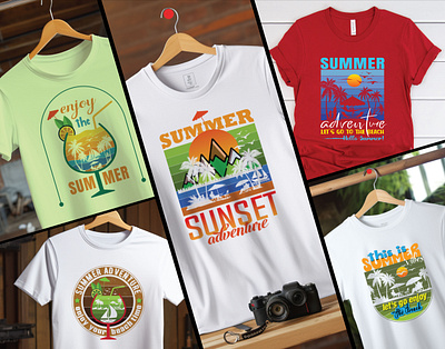 Summer Vibes & Beach Adventure Vector T-shirt Design 3d animation branding creative design design graphic design illustration logo motion graphics summer outdoor summer tshirt design summer vector design summer vibes tshirt tshirt bundle tshirt design tshirt template typography vector design vintage retro logo