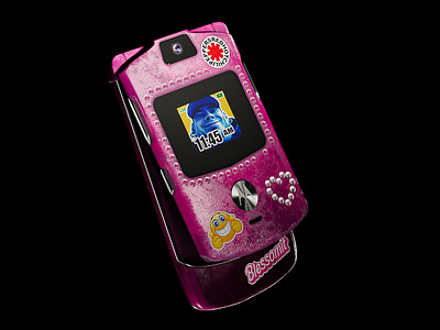 Motorola RAZR V3 3d branding cinema 4d redshift retro y2k