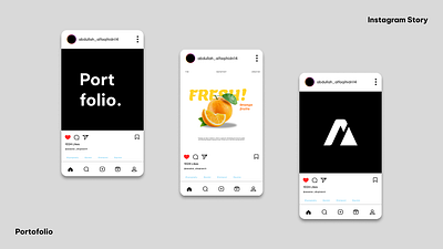 Instagram Stories: Portfolio branding design graphic design illustration instagram logo portfolio post stories typography ui vector