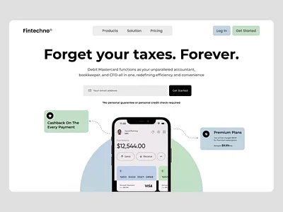 Fintechno - Forget Your Taxes branding design graphic design ui web webdesign website website design
