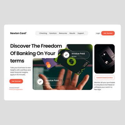 Newton Card - Freedom of Banking branding design graphic design ui webdesign website