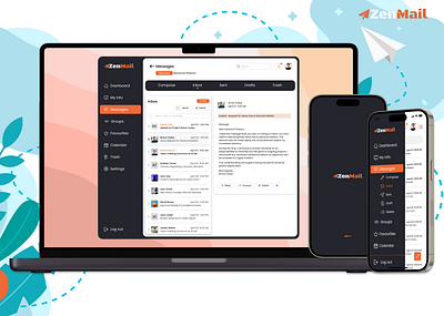 ZenMail: Simplified Email Experience emailapp interfacedesign mobileappdesign productdesign uiuxdesign webui