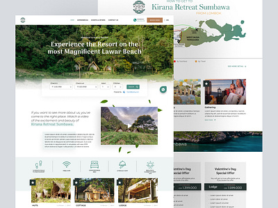 Kirana Retreat Resort aminata yazda green green color hotel indonesia landing page lombok modern nature new resort responsive simple travel ui ux website yazda