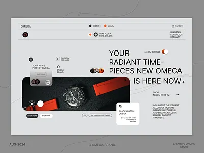 OMEGA ecommerce online watch store design custom website ecommerce website exploration figma landing page omega store branding ui ui ux watch store