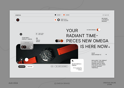 OMEGA ecommerce online watch store design custom website ecommerce website exploration figma landing page omega store branding ui ui ux watch store